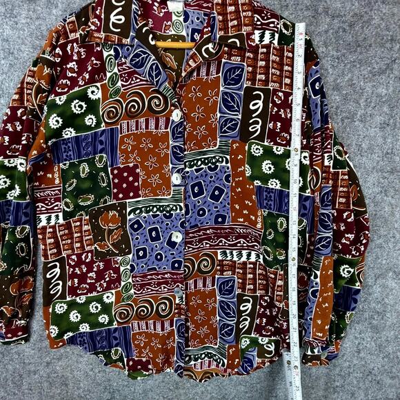 Vintage Impressions Of California Shirt Womens 8 Multi Abstract 90s Secretary - Picture 6 of 7